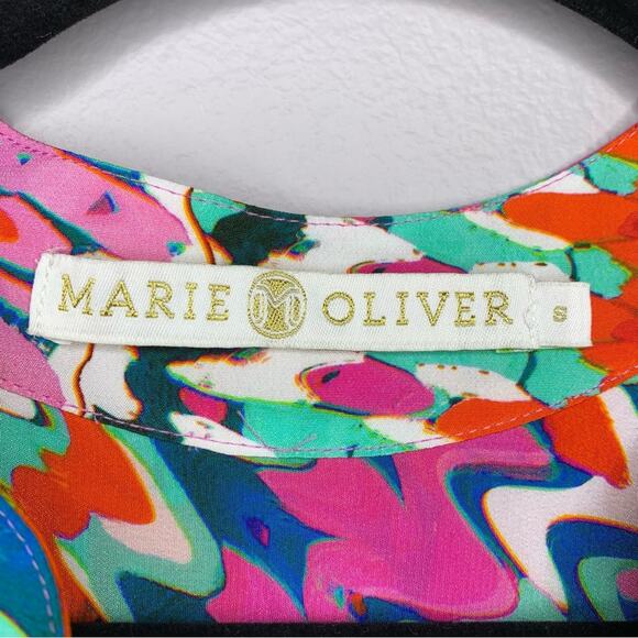 MARIE OLIVER ELLIS MIDI DRESS PSYCHEDELIC TIE DYE PRINT WOMEN'S SIZE SMALL SILK - Picture 6 of 11